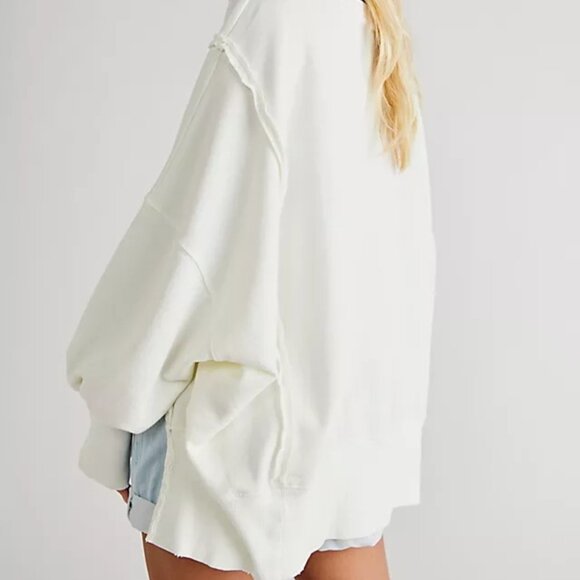 NWT Free People / We The Free Camden Sweatshirt - White - Picture 3 of 4